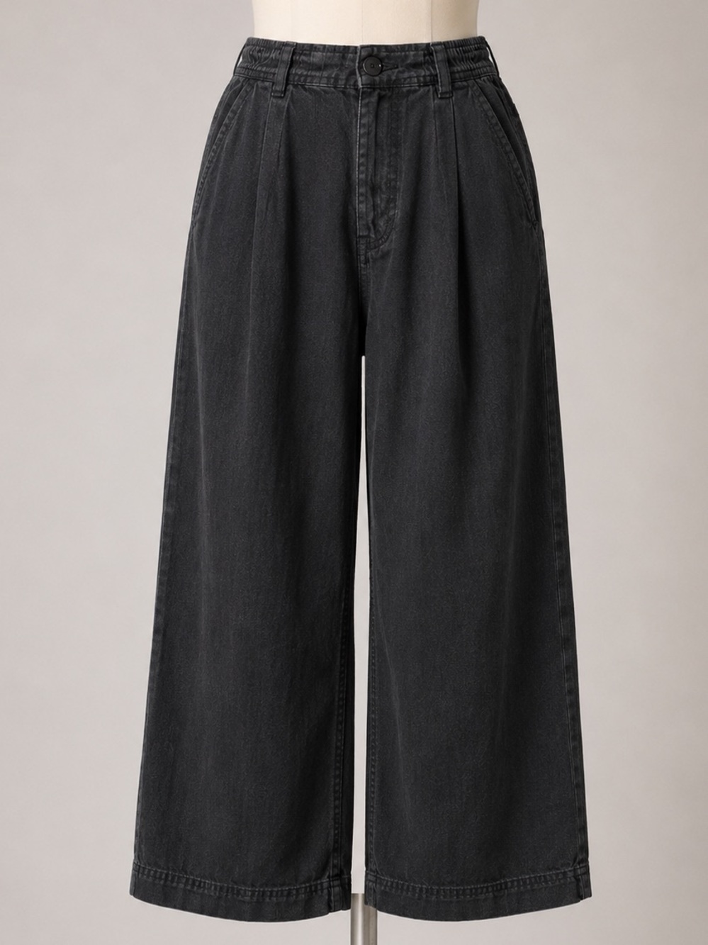 Free People Black Wide Leg Pants- 0
